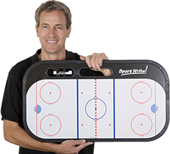 holding ice hockey board